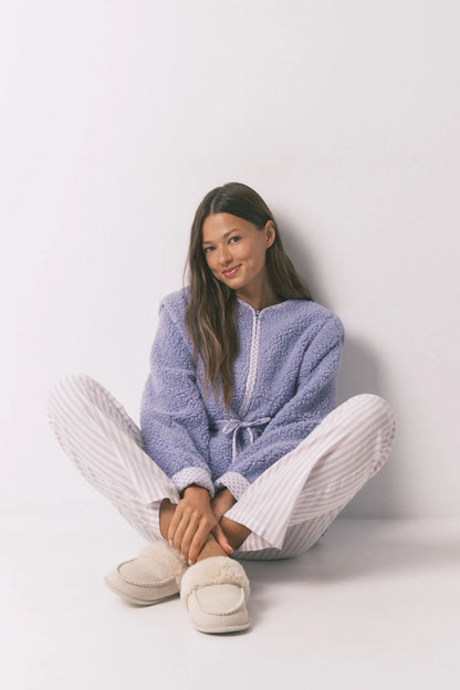 Women Secret_Multicoloured_Long Flannel Trouser with Multicoloured Striped Print_3702252_98_01