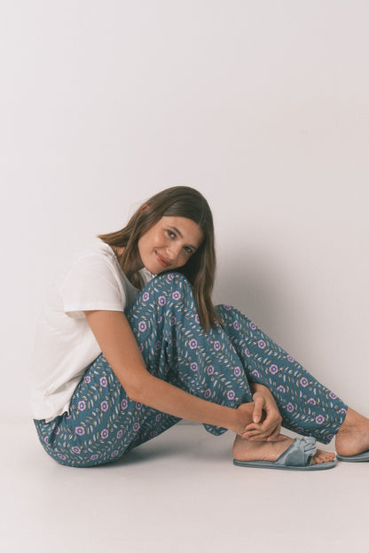 Women Secret_Green_Long Viscose Flower Print Trouser_3702257_22_02