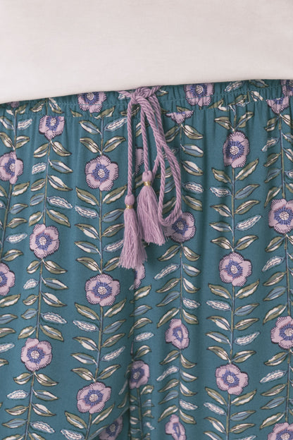 Women Secret_Green_Long Viscose Flower Print Trouser_3702257_22_05