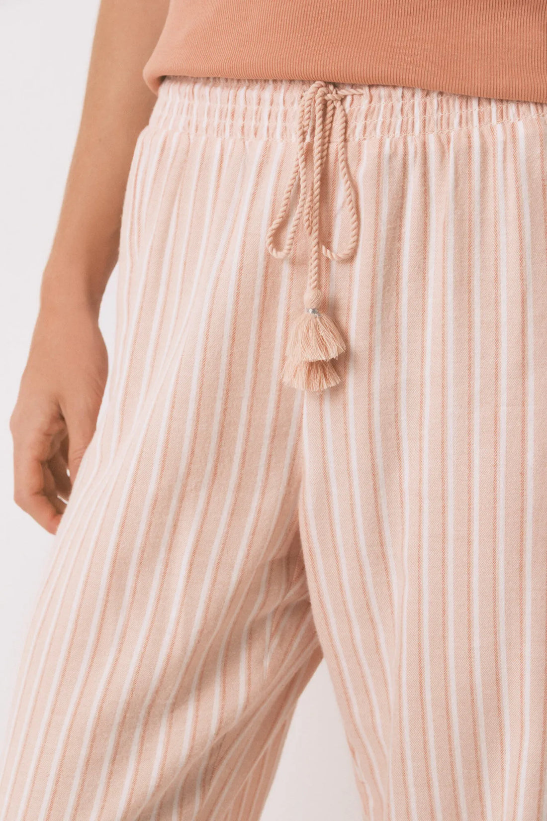 Women Secret_Orange_Long Orange Striped Flannel Trouser_3702263_64_02