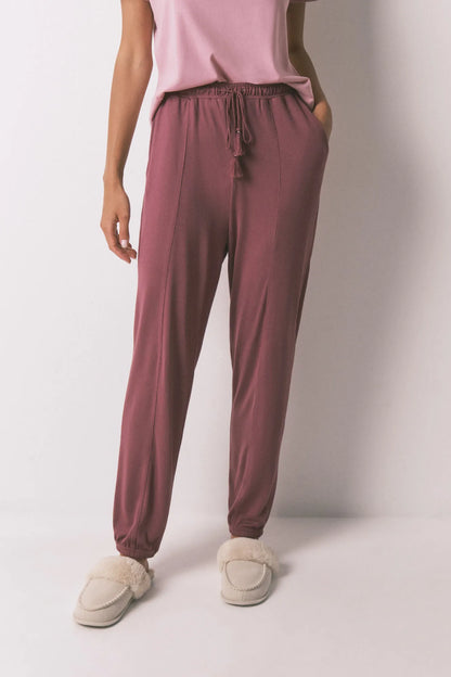 Women Secret_Red_Long Soft Jersey-Knit Maroon Trouser_3702266_68_02