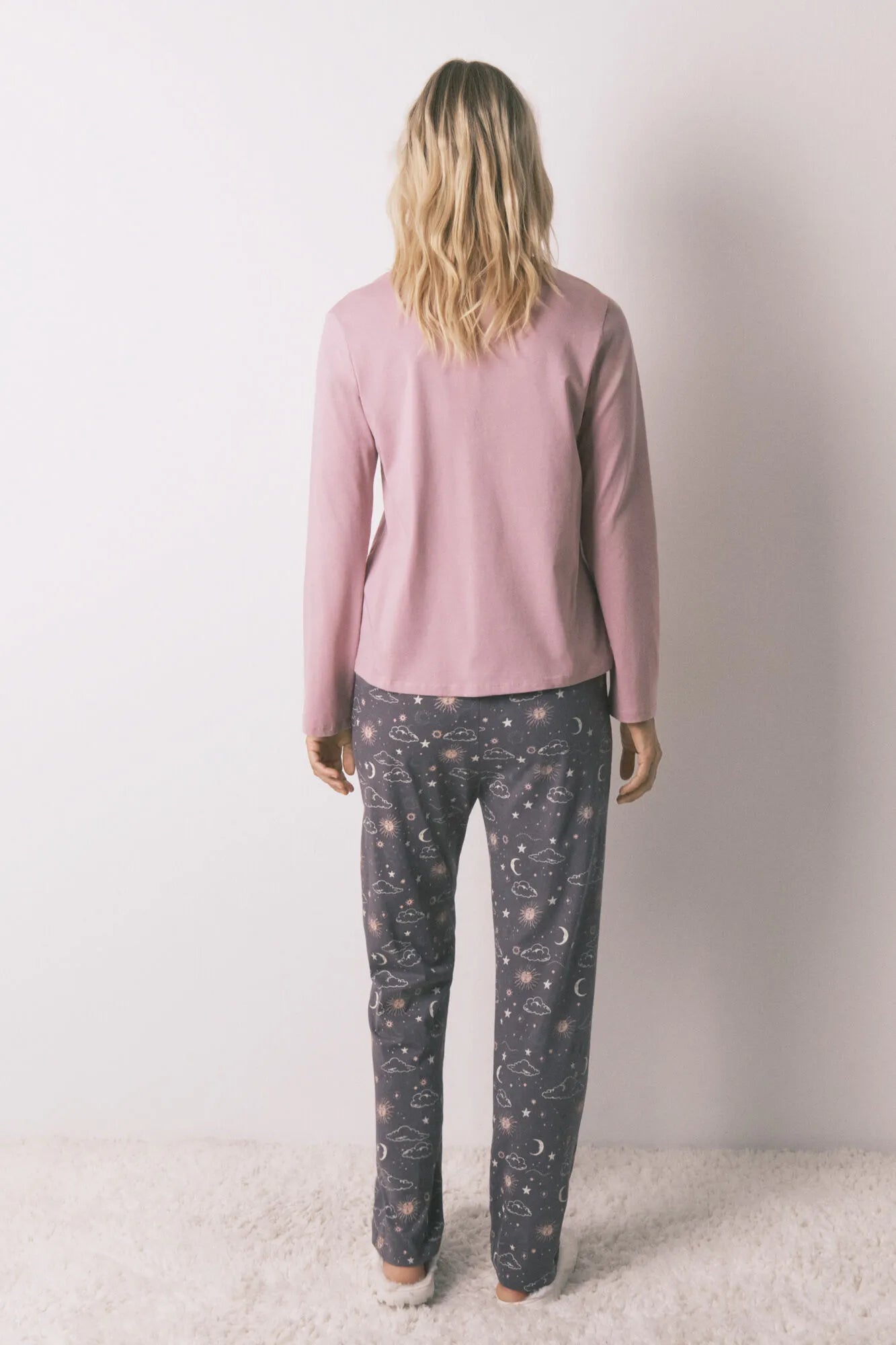 Women Secret_Charcoal Grey_100% Cotton Long Trouser with Astral Print_3702282_40_04