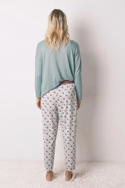 Women Secret_Ivory_100% Cotton Long Trouser with Floral Print_3702283_96_04