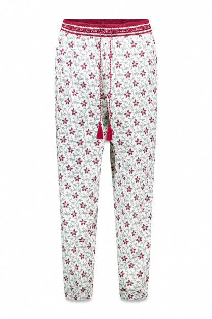 Women Secret_Ivory_100% Cotton Long Trouser with Floral Print_3702283_96_05
