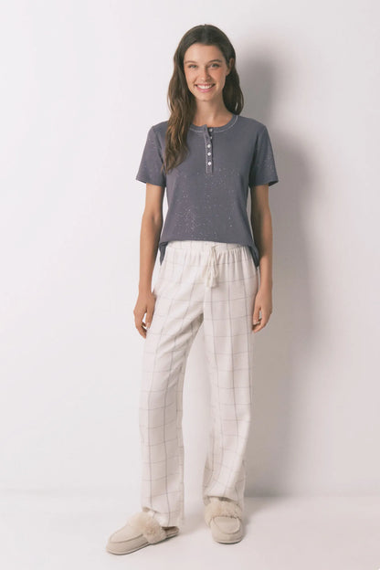 Women Secret_Ivory_Long White Flannel Trouser with a Checkered Print_3702285_96_02