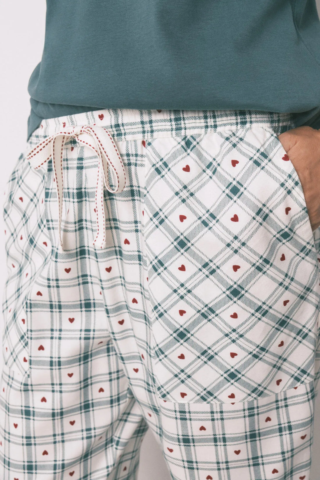 Women Secret_Green Print_Long Green Plaid Print Trouser_3702286_29_02