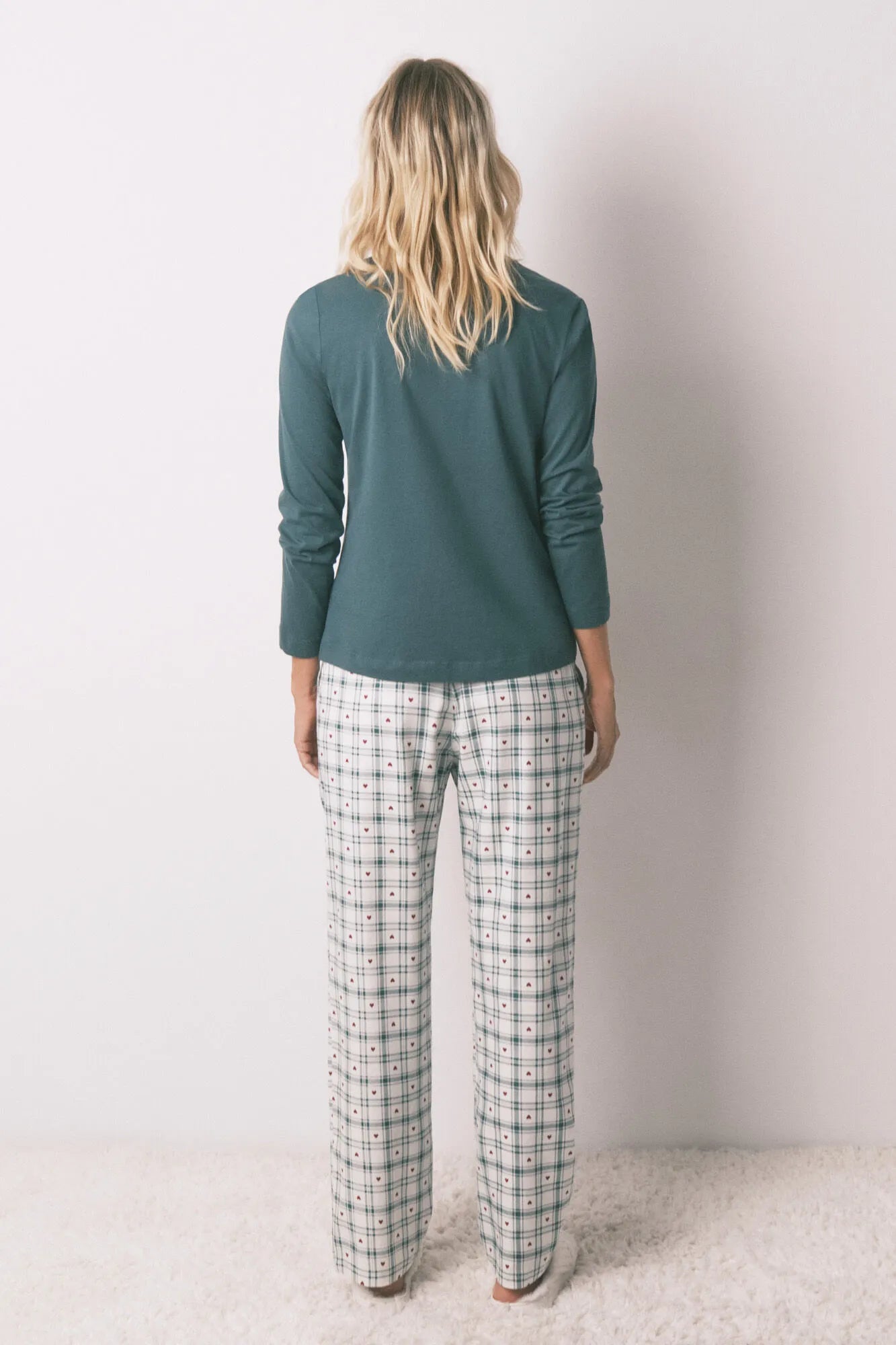 Women Secret_Green Print_Long Green Plaid Print Trouser_3702286_29_04