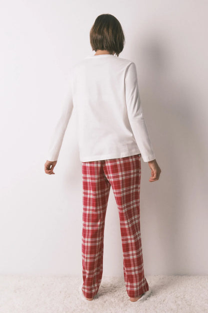 Women Secret_Red Print_Long Red Plaid Print Trouser_3702287_59_03