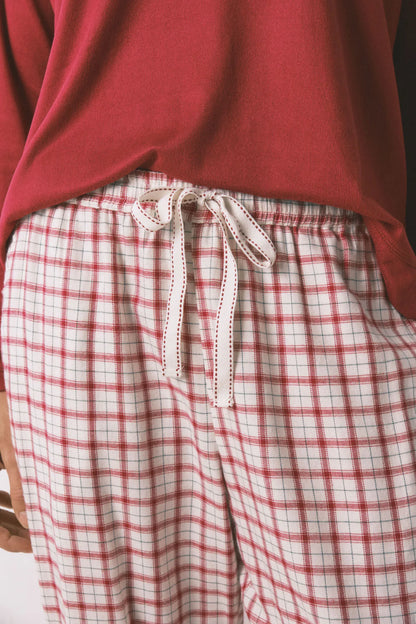 Women Secret_Green Print_Long White Plaid Print Trouser_3702288_29_02