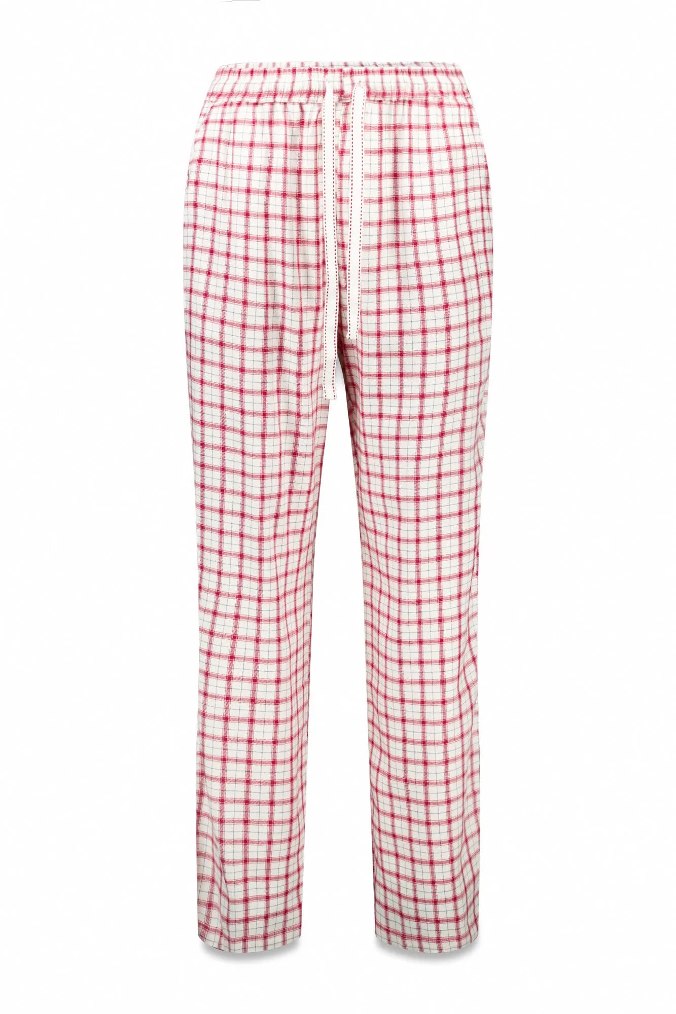Women Secret_Green Print_Long White Plaid Print Trouser_3702288_29_05