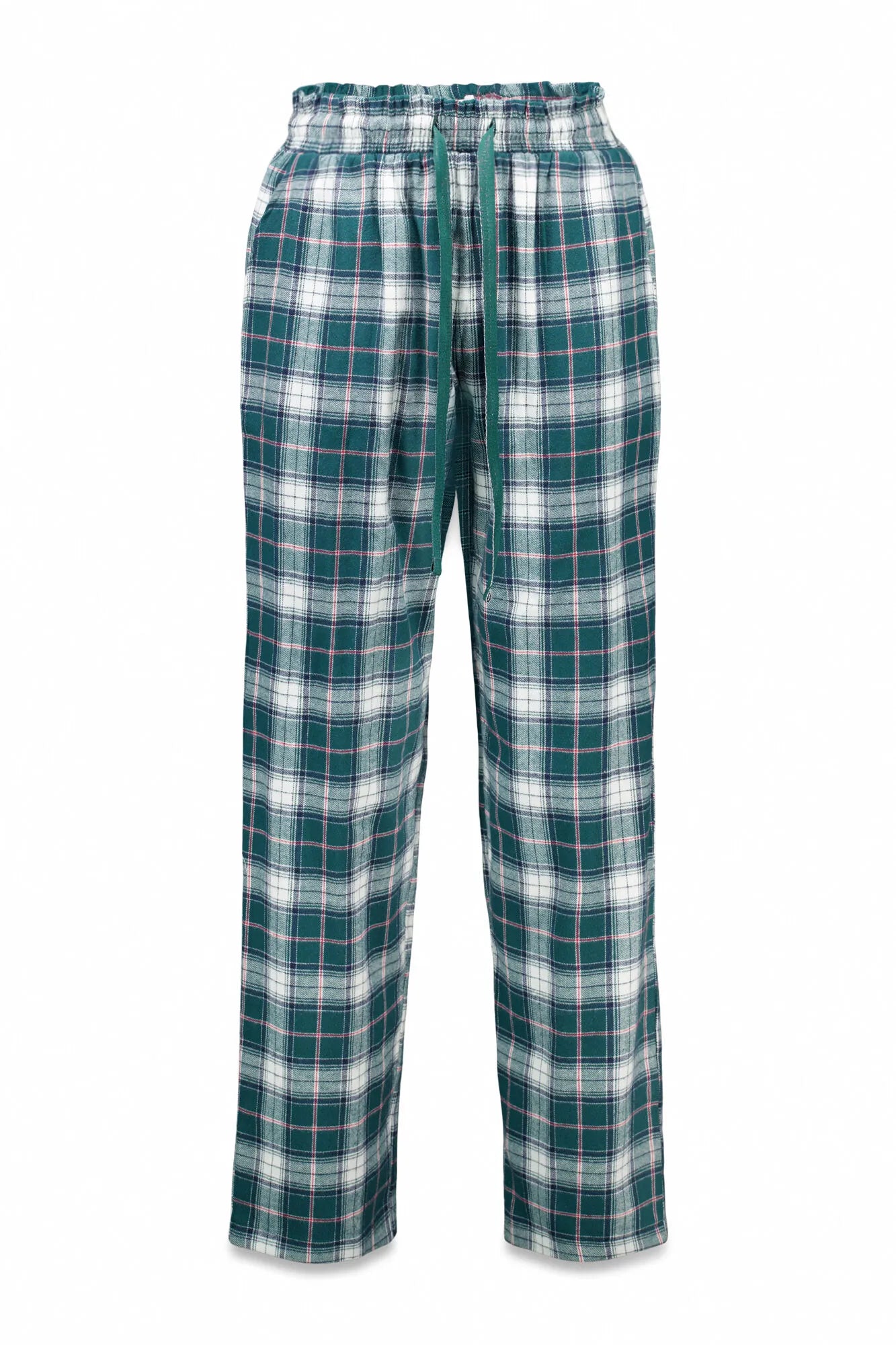 Women Secret_Green Print_Green Plaid 100% Cotton Flannel Long Trousers_3702291_29_05