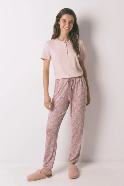 Women Secret_Pink_Long Warm Jersey-Knit Trouser in Soft Pink Paisley_3702293_72_01