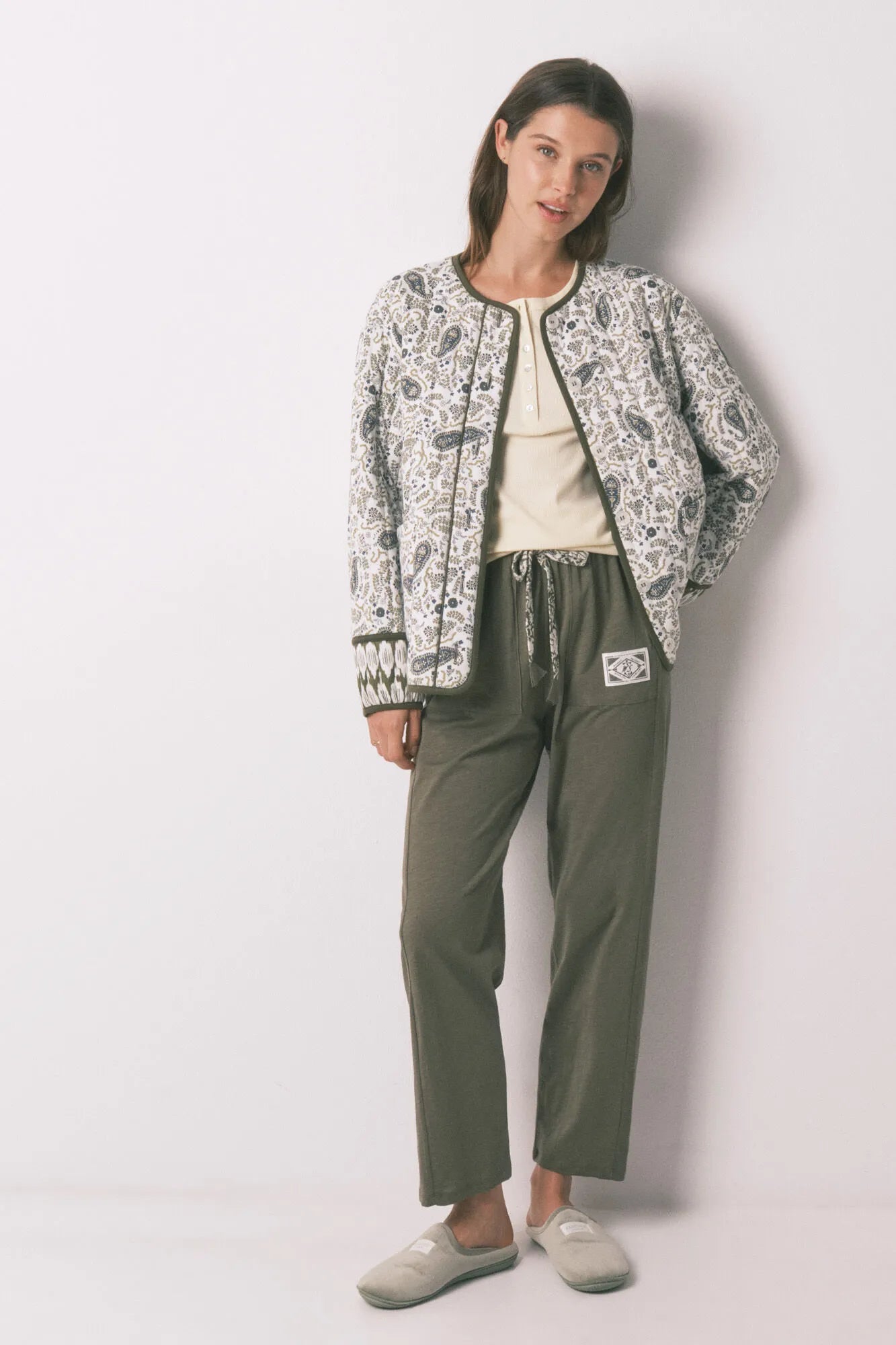 Women Secret_Dark Khaki_Green Cotton Long Trousers_3703222_91_05