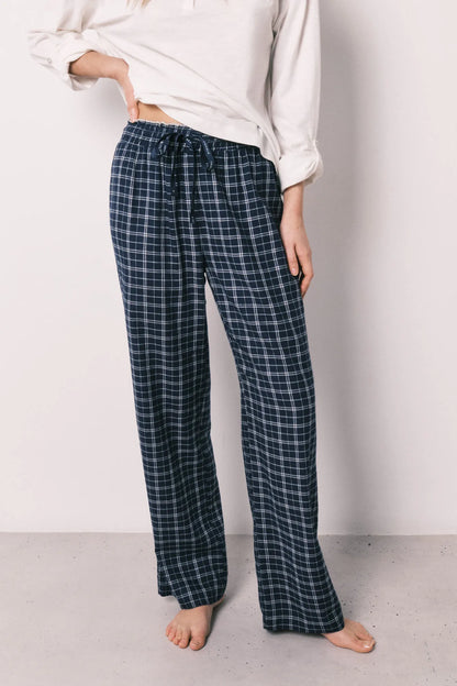 Women Secret Blue Print Women Blue Plaid Long Trousers SKU: 3703224_19 Image 04