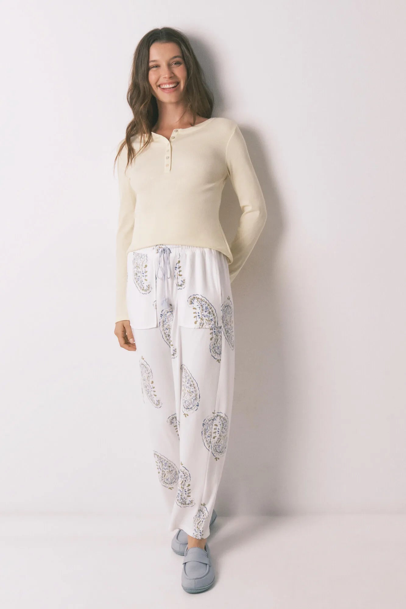 Women Secret_White Print_Paisley Print Long Trousers_3703226_97_05