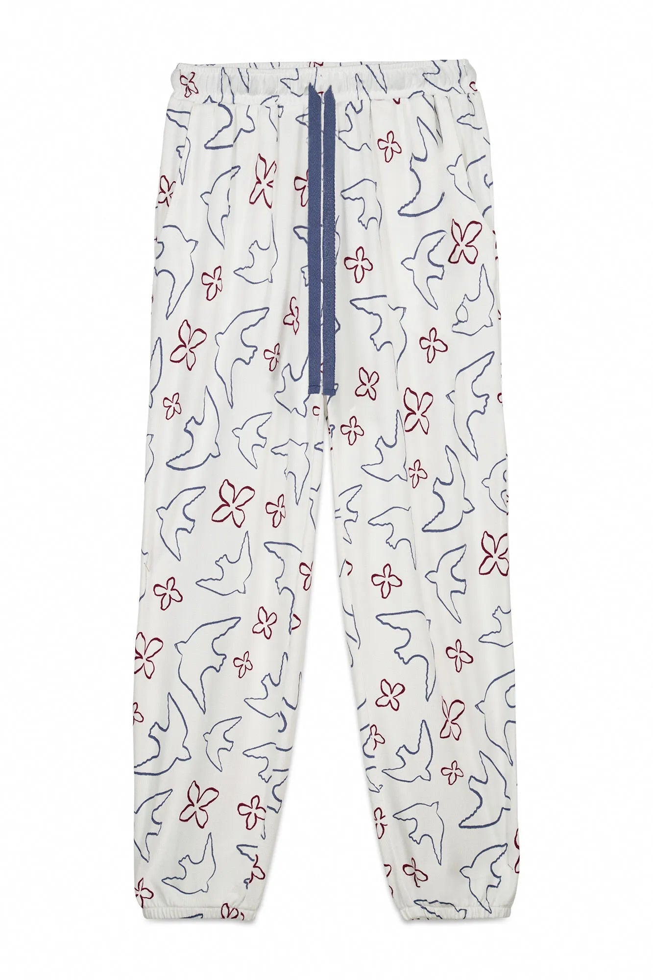 Women Secret_White Print_White Long Bird Print Trousers_3703227_97_05