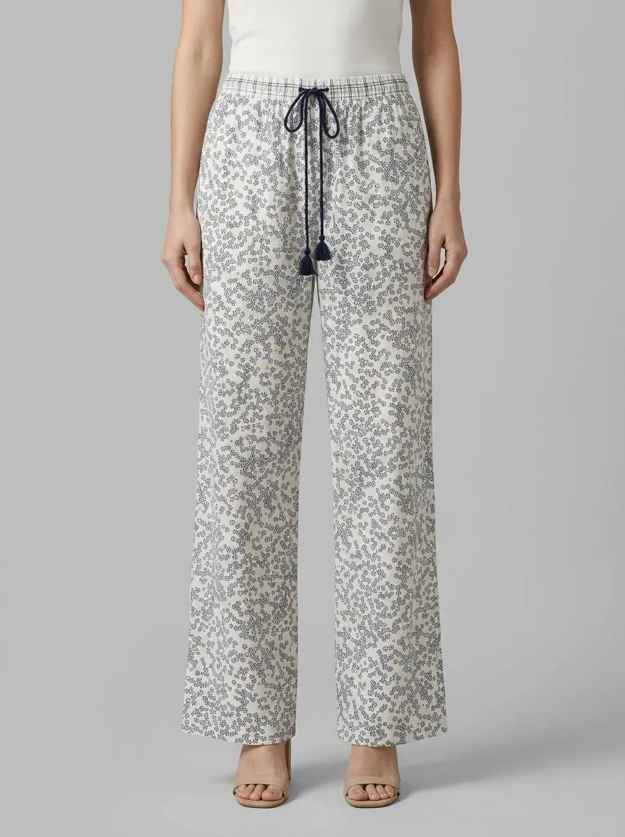 Women Secret_Blue Print_Floral Print Cotton Long Trousers_3703229_19_00