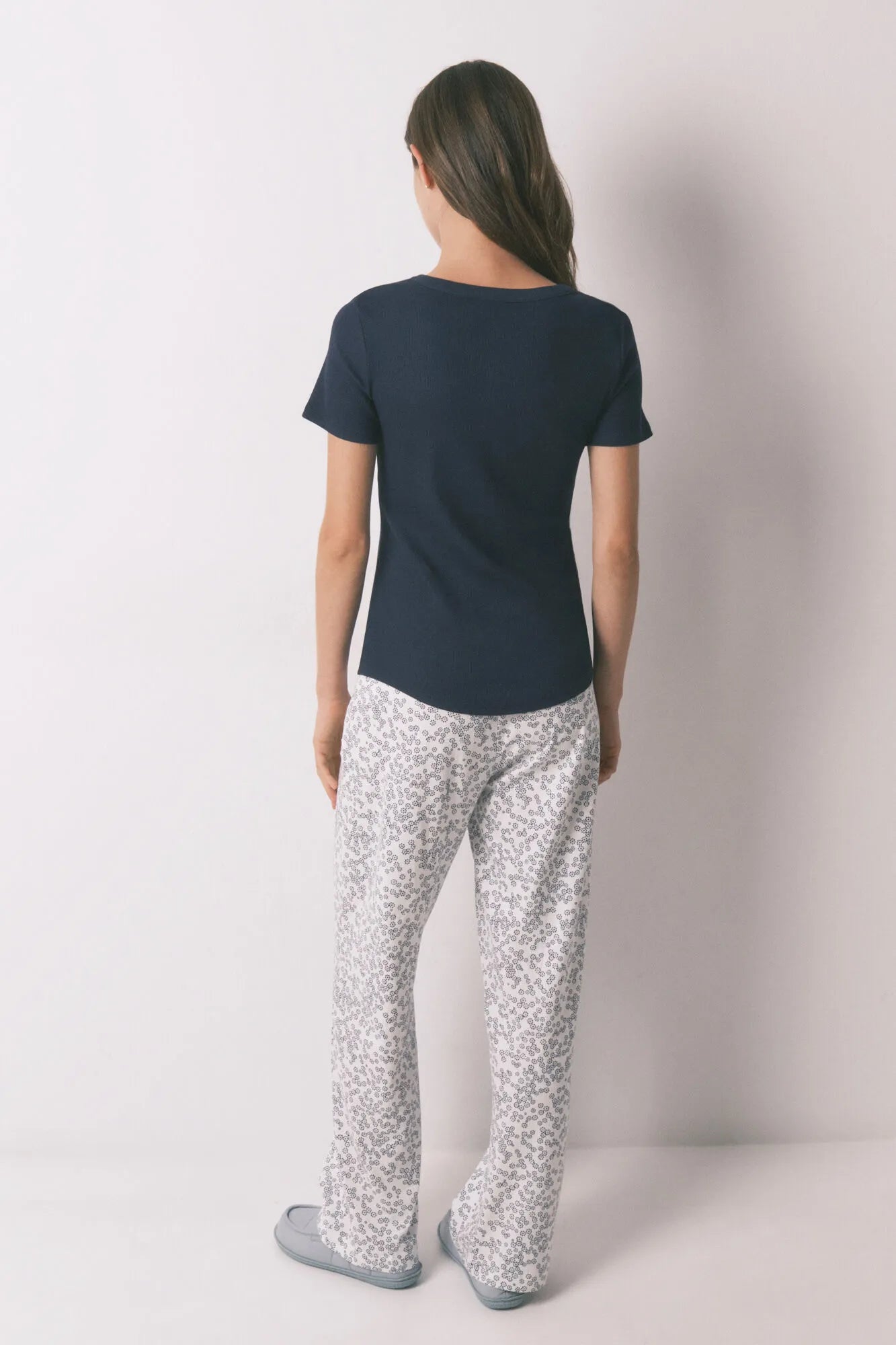 Women Secret_Blue Print_Floral Print Cotton Long Trousers_3703229_19_04