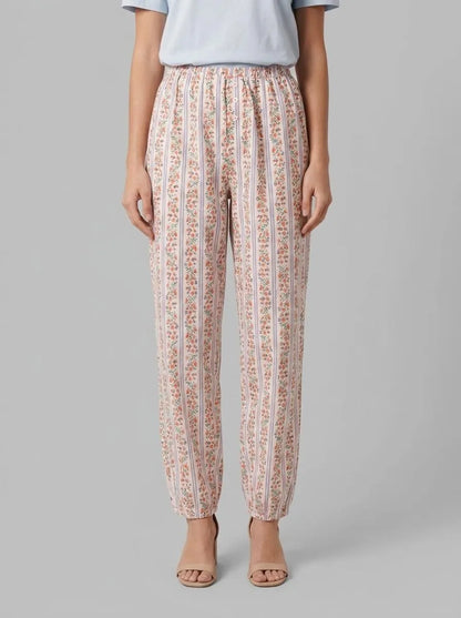 Women Secret Pink Women Floral Print 100% Cotton Carrot Trousers SKU: 3703230_73 Image 00