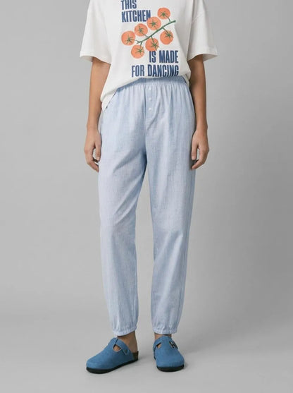 Women Secret Blue Print Women Striped 100% Cotton Carrot Trousers SKU: 3703231_19 Image 00