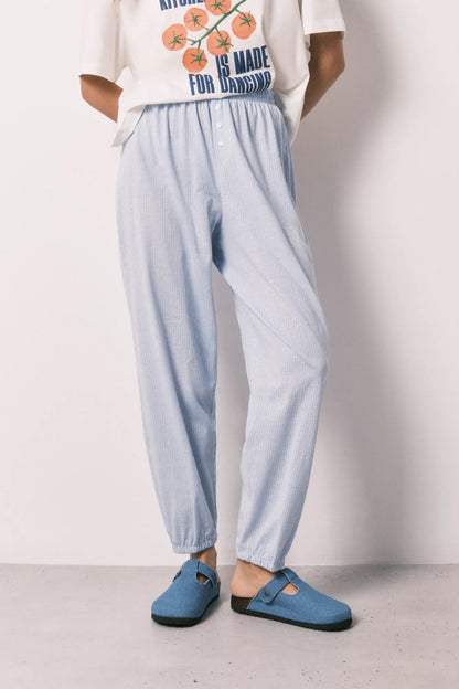 Women Secret Blue Print Women Striped 100% Cotton Carrot Trousers SKU: 3703231_19 Image 02