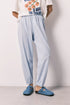 Women Secret Blue Print Women Striped 100% Cotton Carrot Trousers SKU: 3703231_19 Image 02