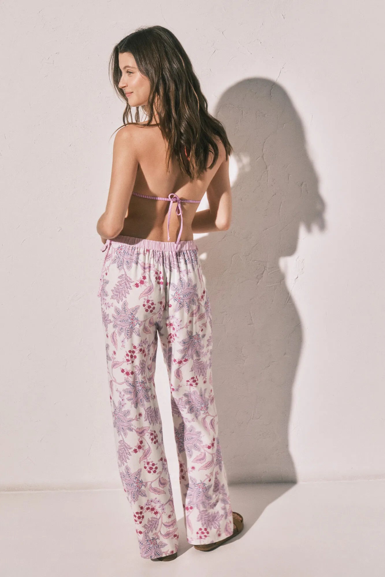 Women Secret Pink Women Pink Floral Print Long Trousers SKU: 3703236_73 Image 05