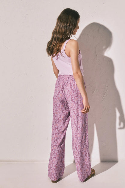Women Secret Pink Women Pink Floral Print Long Trousers SKU: 3703239_73 Image 06