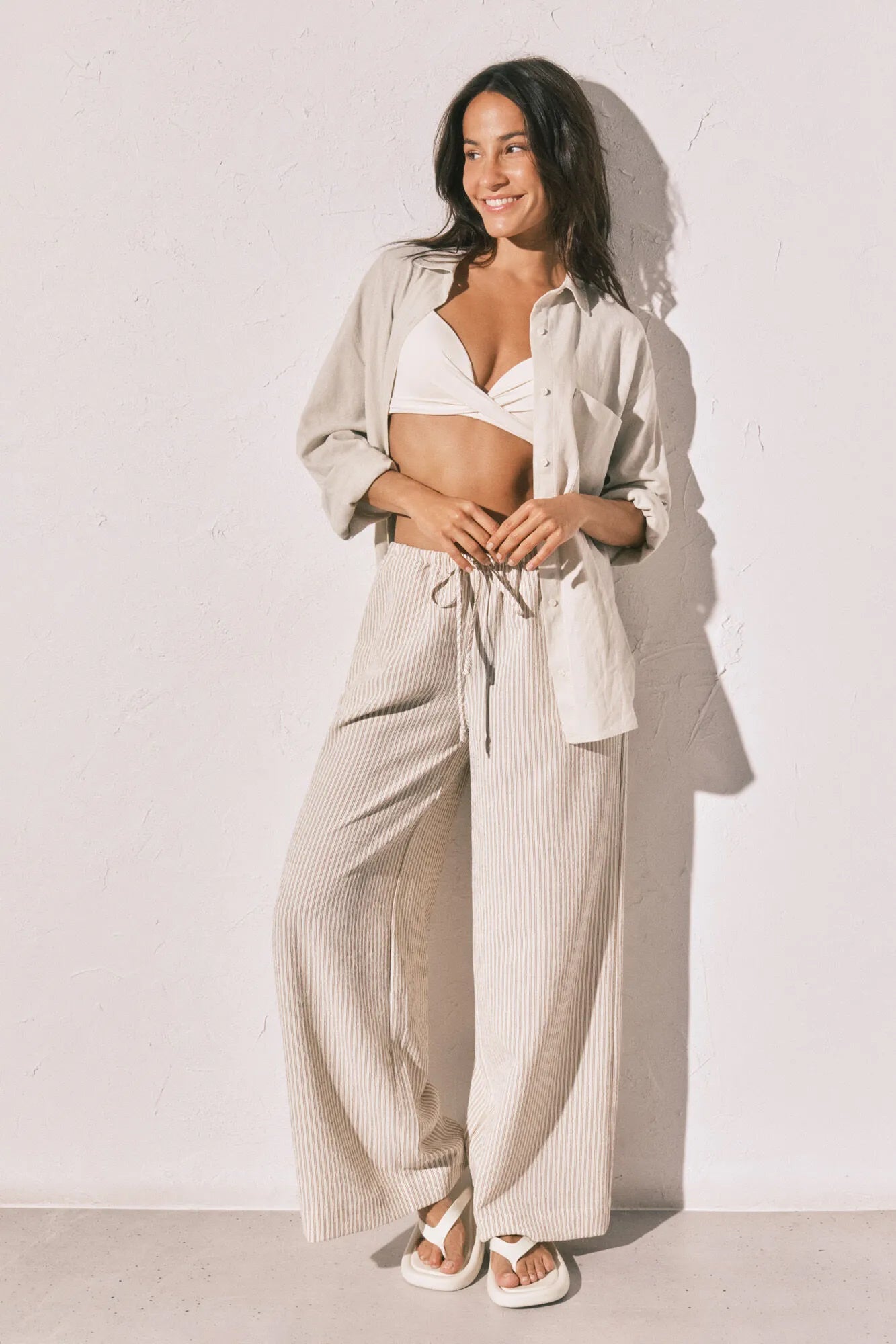 Women Secret Ivory Women Beige Long Trousers SKU: 3703251_96 Image 03