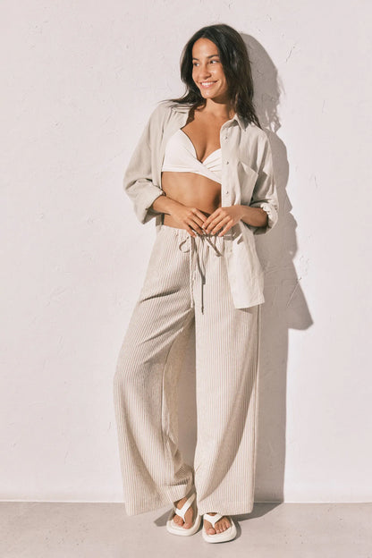 Women Secret Ivory Women Beige Long Trousers SKU: 3703251_96 Image 03