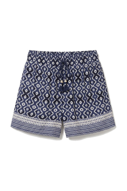 Women Secret Blue Print Women Blue Geometric Print Short Trousers SKU: 3704526_19 Image 05
