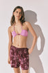 Women Secret Wine Women Floral Fringed Shorts SKU: 3704530_68 Image 01