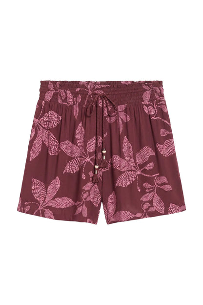 Women Secret Wine Women Floral Fringed Shorts SKU: 3704530_68 Image 05