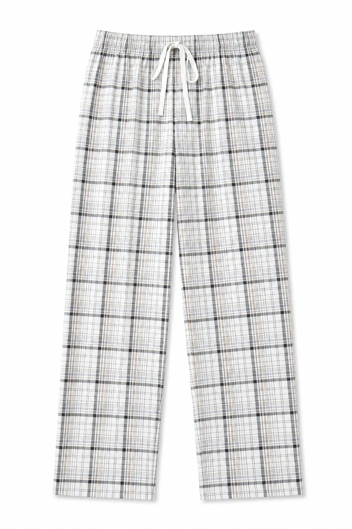 Women Secret White Print Women Plaid Cotton Long Trousers SKU: 3704536_97 Image 06