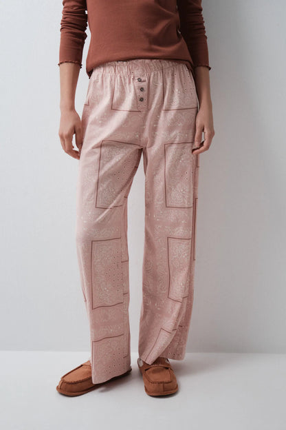 Women Secret Pink Women Pink Cotton Bandana Long Trousers SKU: 3704538_70 Image 02