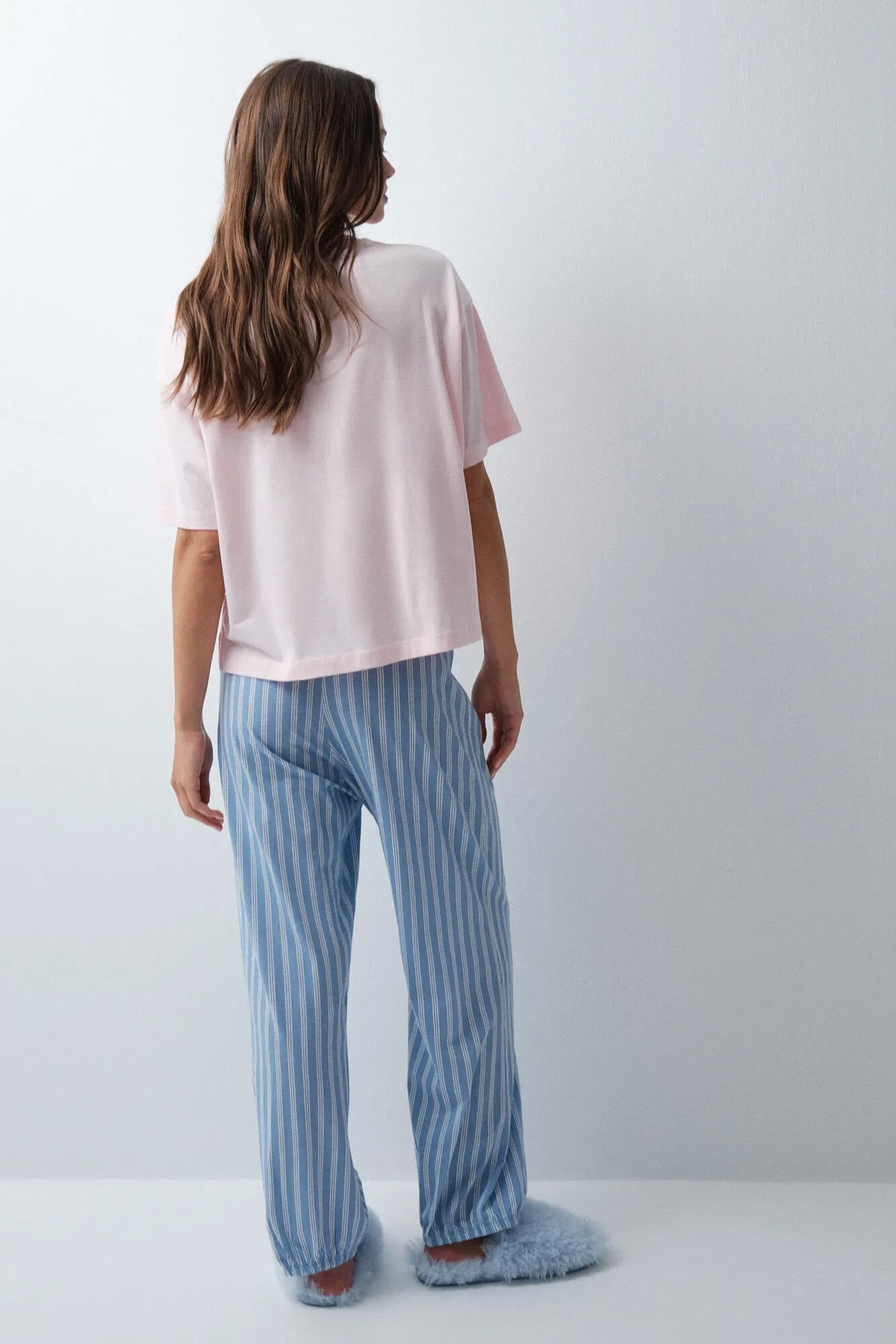 Women Secret Blue Print Women Blue Striped Balloon Trousers SKU: 3704542_19 Image 04