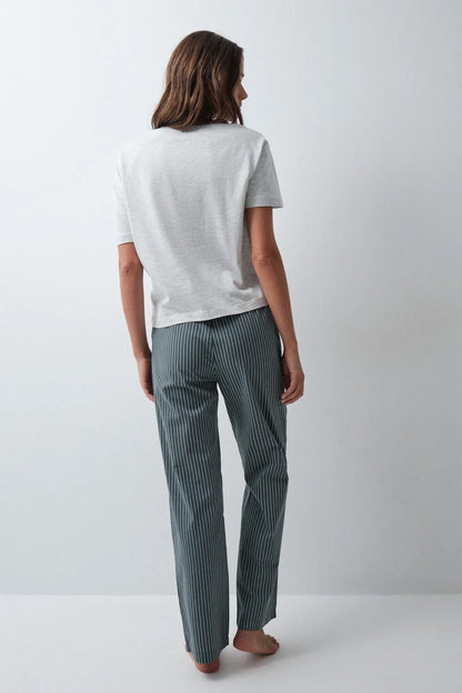 Women Secret Green Print Women Green Striped Long Trousers SKU: 3704545_29 Image 04
