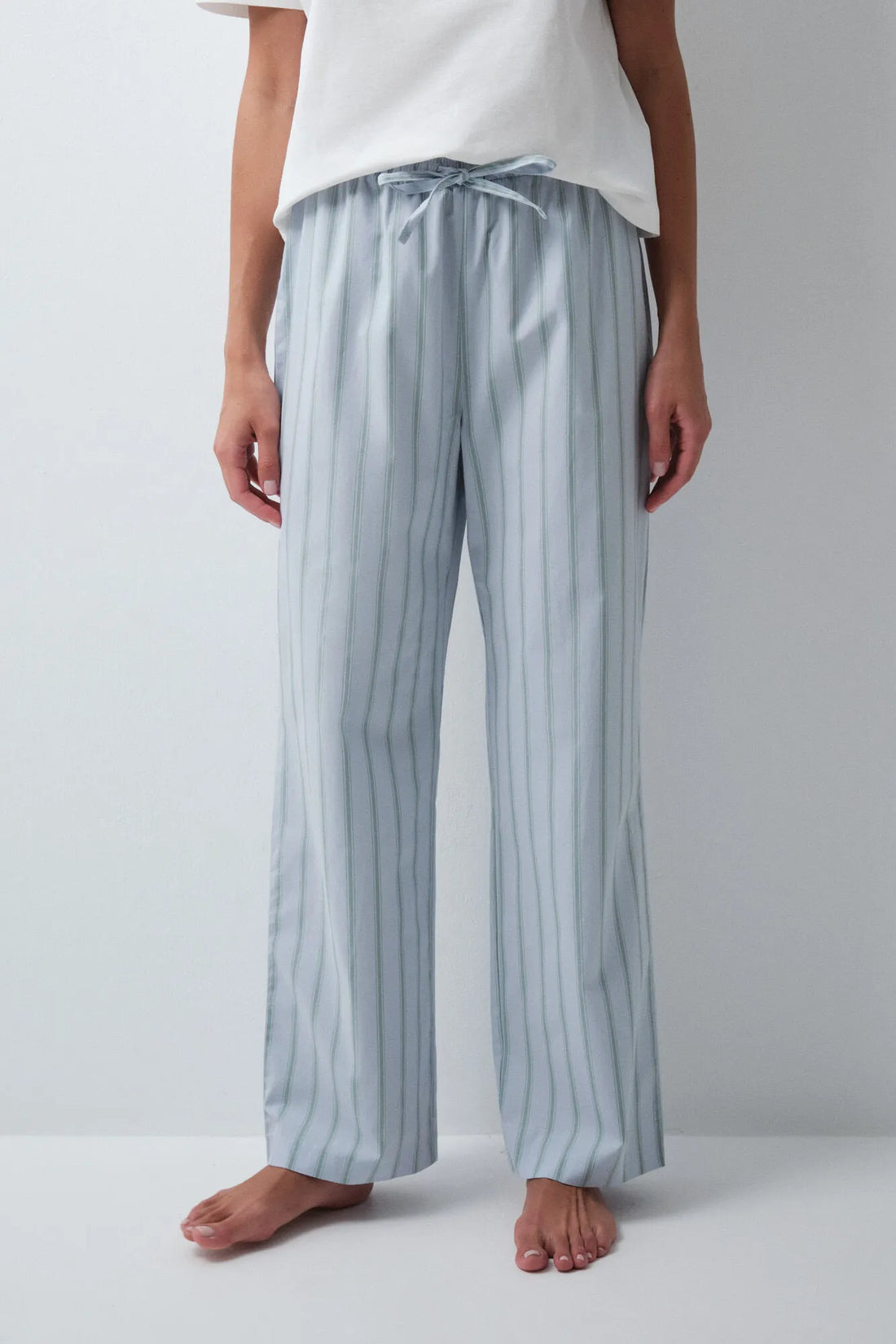 Women Secret Blue Print Women Blue Striped Long Trousers SKU: 3704546_19 Image 03
