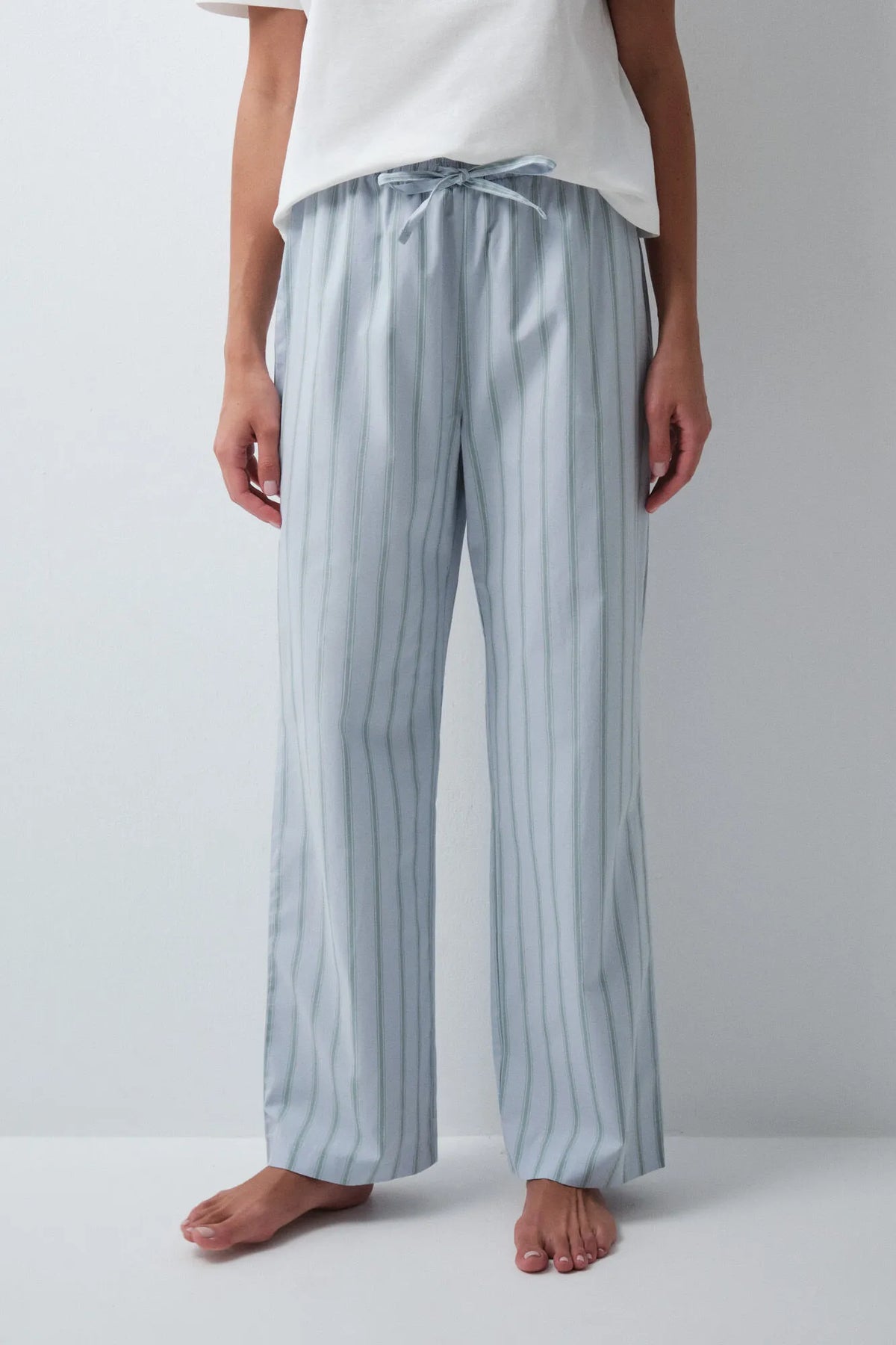 Women Secret Blue Print Women Blue Striped Long Trousers SKU: 3704546_19 Image 03