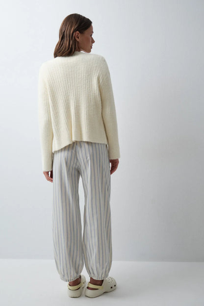 Women Secret Yellow Print Women Yellow Striped Balloon Trousers SKU: 3704547_09 Image 04