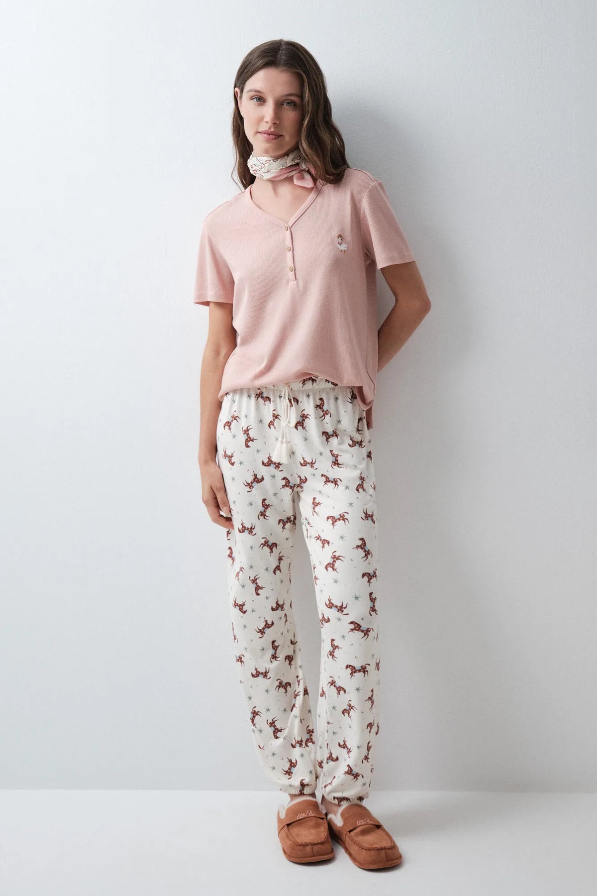 Women Secret Ivory Women Printed Horse Long Trousers SKU: 3704548_96 Image 02