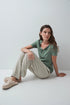 Women Secret Green Women Aqua Green Print Long Trousers SKU: 3704549_23 Image 01