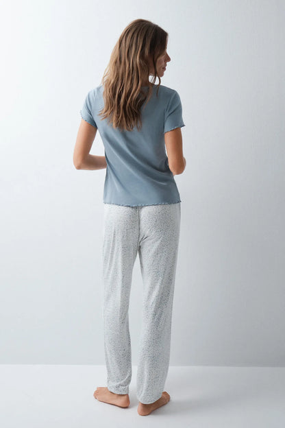 Women Secret White Print Women Animal Print Cotton Harem Trousers SKU: 3704552_97 Image 03