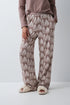 Women Secret Brown Print Women Forest Print Long Trousers SKU: 3704584_39 Image 01
