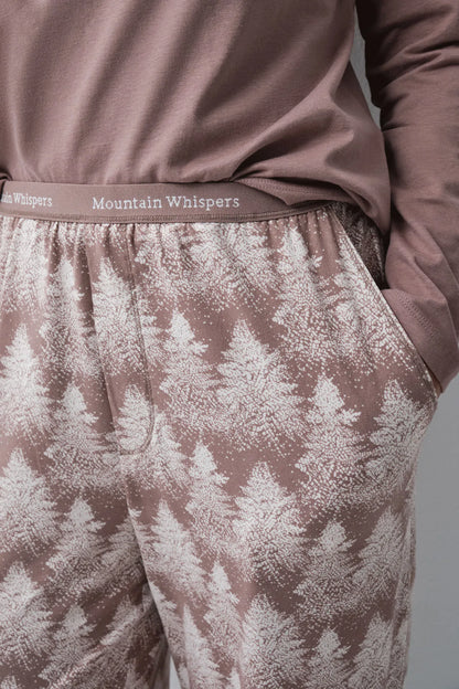 Women Secret Brown Print Women Forest Print Long Trousers SKU: 3704584_39 Image 03