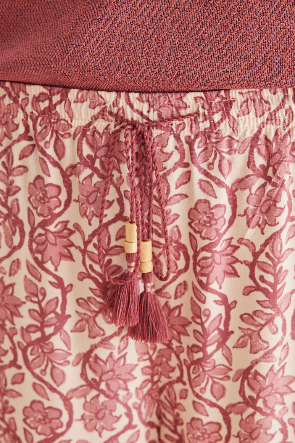 Maroon Print Long Pant_3707217_58_03