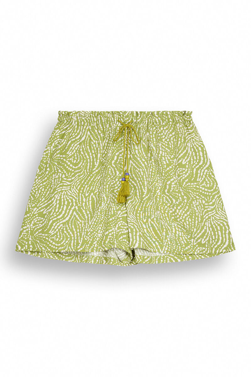 Ethnic Patterned Green Shorts_05