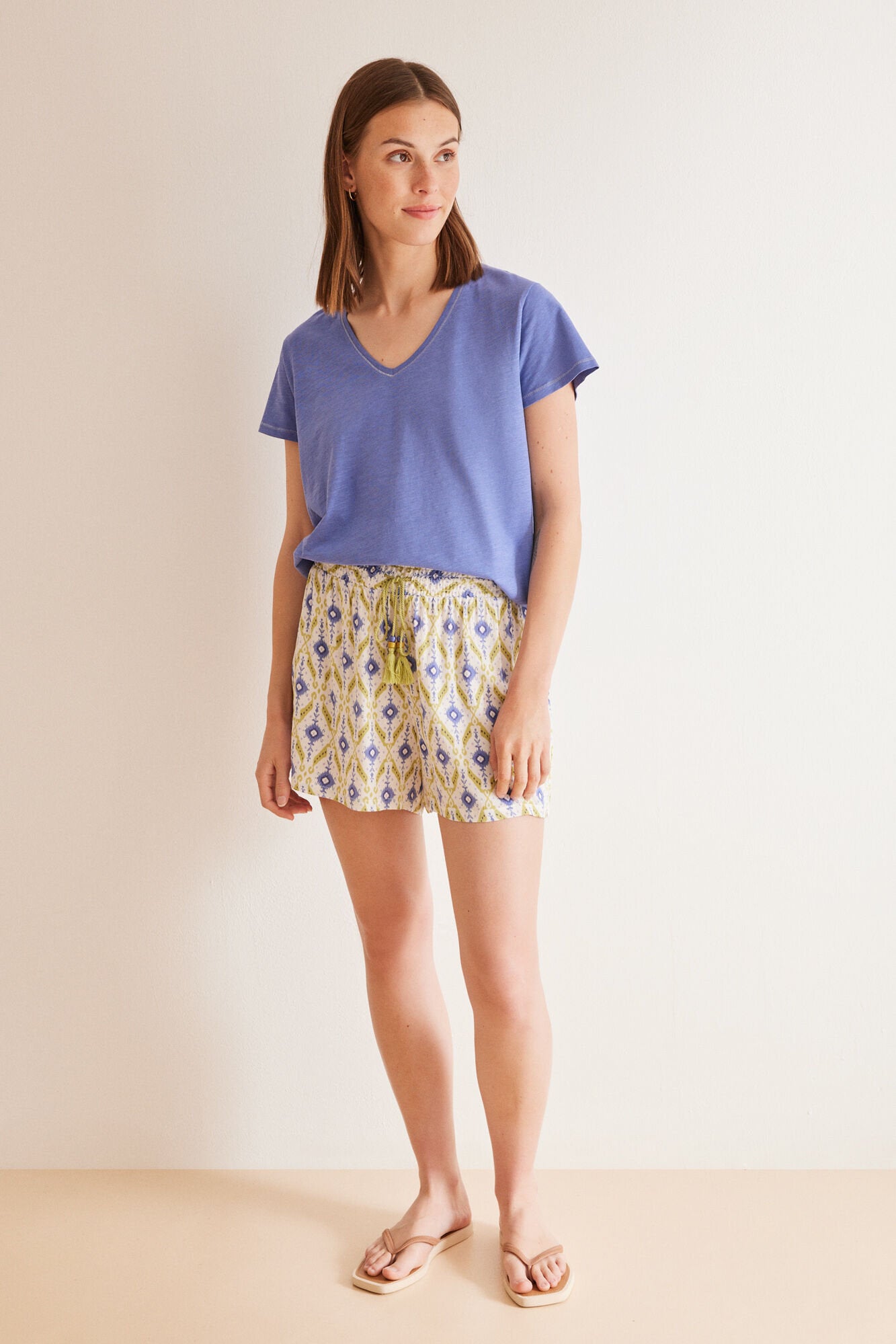 Ikat Geometric Pattern Short Pants_03