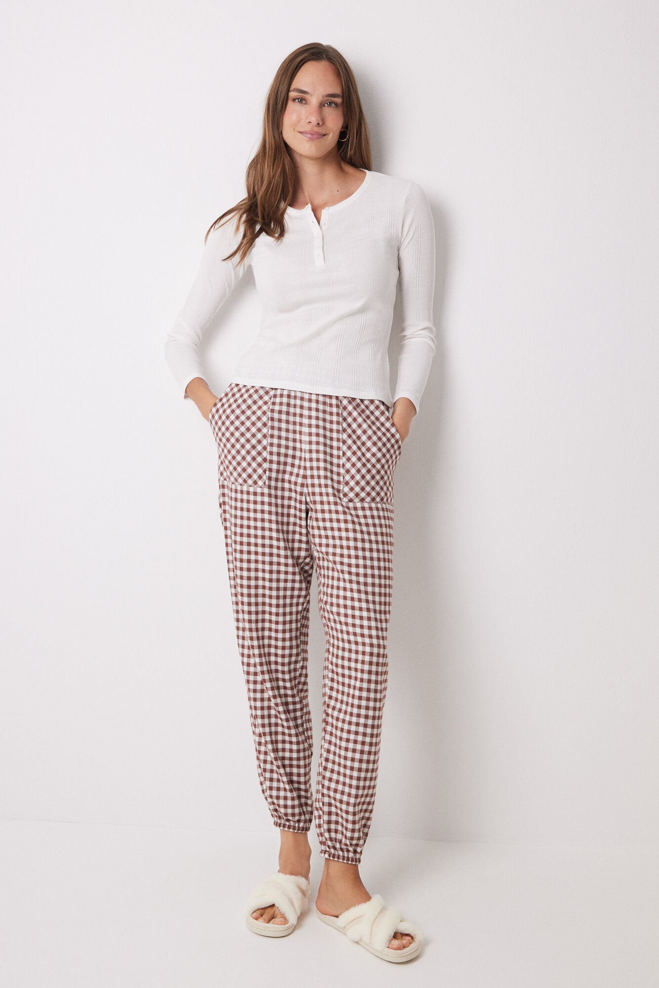 Vichy Print Skinny Long Pants_01