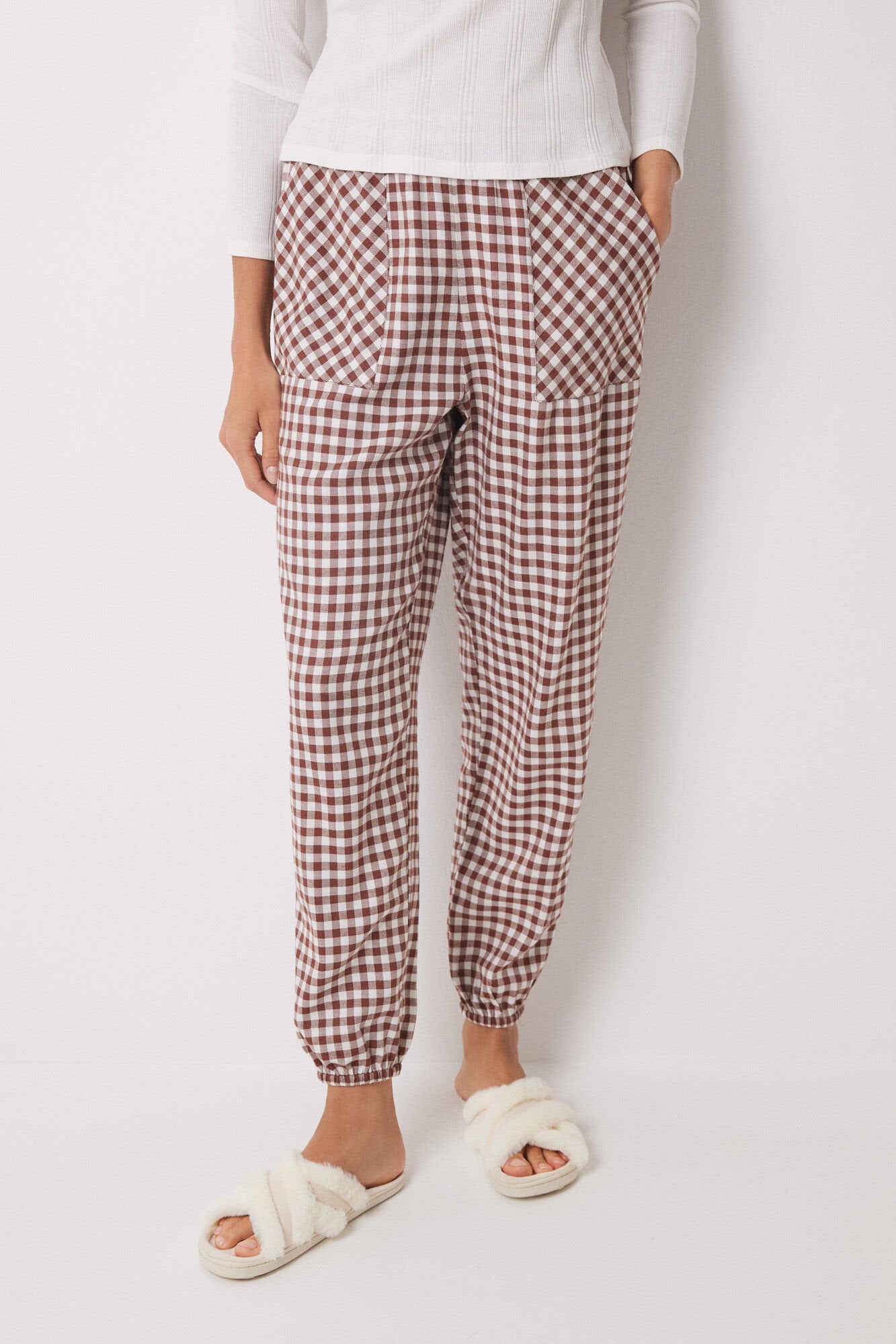 Vichy Print Skinny Long Pants_04